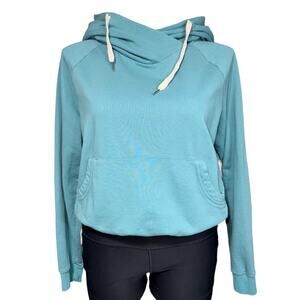 Ampersand Avenue Womens Hoodie Hooded Sweatshirt Pullover Teal Pockets XXXL